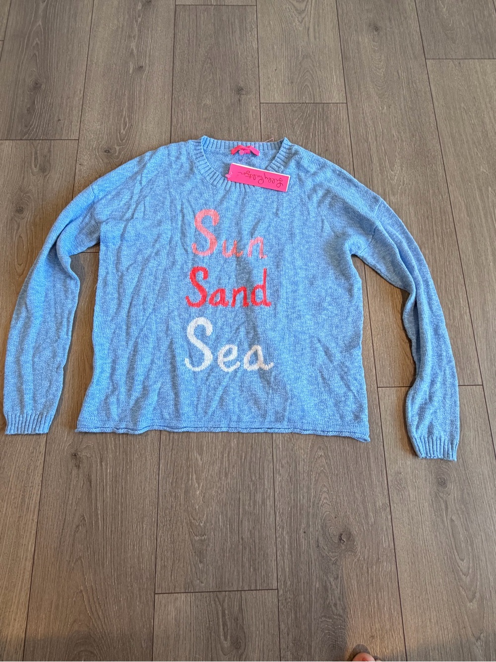 Lilly Pulitzer Light Blue 'Sun Sand Sea' Crewneck Sweater